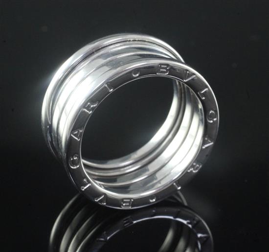 A Bulgari 18ct white gold B. zero 1 ring, size Q.